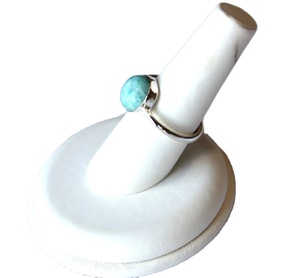 Anillo de gran oferta, joyería de fiesta personalizada, regalo, banda de plata Larimar para mujer, tecnología de Canal Clásico, compromiso OEM disponible - Product Image 4