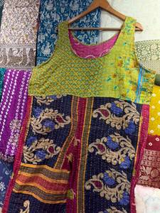 Reversible High Waist Kantha <b>Overalls</b> Cotton Romper Jumpsuit Boho Hippie Dungarees Breathable Plus Size Free Size - Product Image 5