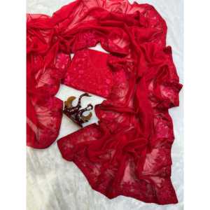 Sari de Diseño con Bordado de Hilos Multicolores para Bodas y Otras Ocasiones - Product Image 5