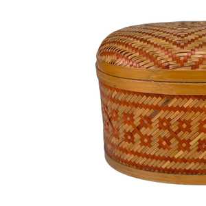 Panier de rangement ovale en bambou tressé à la main de haute qualité, avec couvercle, vente en gros, fournisseur d'usine OEM - Product Image 3