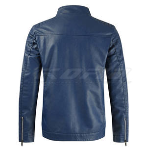 Veste en cuir pour homme, coupe ajustée, élégante, décontractée, légère, veste de mode urbaine, veste en cuir pour homme - Product Image 2