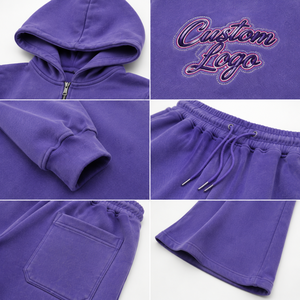 Women's Hooded Short Top Full-Length Flared Sweatpants Matching <b>Set</b> Soft Fleece Cotton Loose Fit Street Fashion Embroidered - Product Image 4