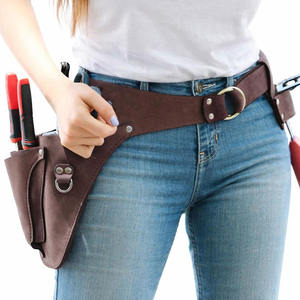 Cinturón de herramientas de floristería de cuero genuino personalizado, profesional, con múltiples bolsillos, soporte para tijeras, correa ajustable, diseño resistente, en venta. - Product Image 4