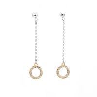 Piercing d'oreille plaqué or Rose, boucles d'oreilles en forme de cercle pour femmes, bijoux de mode, vente en gros, argent 925
