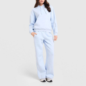 Nuevo Diseño, Sudadera con Capucha y Pantalones Deportivos Anchos con Ribete, Conjunto Deportivo de 2 Piezas para Mujer, Ropa Deportiva Transpirable - Product Image 1