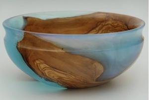 Cuenco Decorativo de Resina Epoxi y Madera de Acacia con Acabado Rústico y Efecto Río de Resina Transparente, Libre de BPA, para Decoración de Mesa - Product Image 4