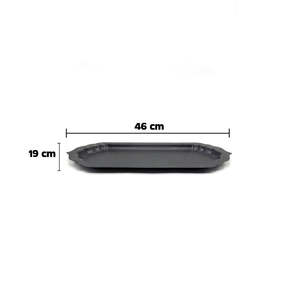 Plateau de service rectangulaire noir anthracite moderne, de qualité supérieure, minimaliste, pour l'hôtellerie et la table à café, plateau décoratif pour les fêtes - Product Image 6