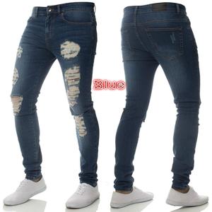 Pantalones Vaqueros Negros Ajustados, Desgastados y Rotos, de Cinco Bolsillos, Cintura Media, Largos, Estilo Casual, para Otoño - Product Image 4