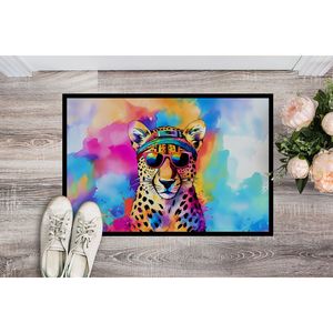 New Hippie Animal Cheetah Doormat Non Slip Washable Low Pile 18H X 27W <b>Indoor</b> Outdoor Entryway Front <b>Door</b> <b>Mat</b> - Product Image 2