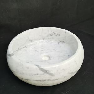 Lavabo de salle de bain rond en marbre naturel élégant et haut de gamme, écologique, durable, style luxueux avec finition polie pour usage domestique - Product Image 4