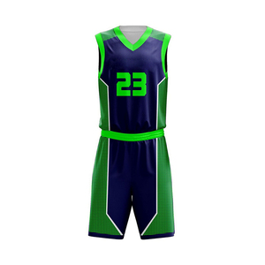 Maillot de basket sublimé col en V sans manches 23 Vert Marine Polyester Anti-humidité Unisexe Adulte Toutes saisons - Product Image 5