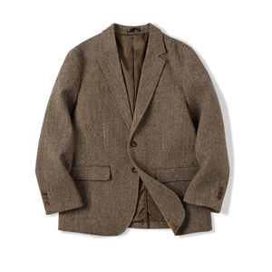 Nouvelle Collection Automne Hiver : Costume Décontracté en Laine Chevron Grande Taille pour Homme – Tendance Business Coréenne Polyvalente et Imperméable en Laine de Mouton - Product Image 2