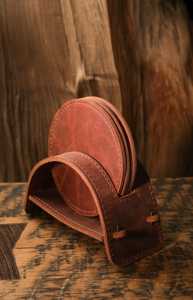 Genuine Leather Coasters Non Slip Suede Base Luxury <b>Table</b> <b>Protection</b> Mat Heat Resistant Coffee Cup Pad Bulk GLC-0015 - Product Image 4