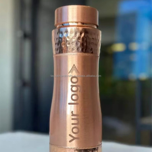 Ensemble de gourdes en cuivre sur mesure, design martelé, écologique, 350 ml-1000 ml, pour le bureau et l'extérieur - Product Image 1