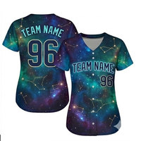 Jersey Softball Wanita Berkualitas Tinggi 100% Poliester Ringan Bernapas Cepat Kering Lengan Pendek Regular Fit Nama Tim Kustom