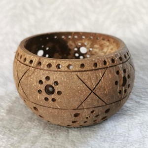 Home decor center pieces coconut shell candle <b>tealight</b> holder for display tea light <b>lantern</b> holders - Product Image 4