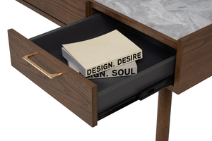 Mid-century inspired writing <b>desk</b> with three drawers and a long-lasting melamine finish, ideal for <b>study</b> or office setups. - Product Image 5