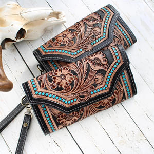 Bolso de Mano Tipo Cartera de Cuero Genuino Hecho a Medida al por Mayor, Vintage, Portátil, para Verano e Invierno, para Mujer, Disponible con Borla, OEM - Product Image 2