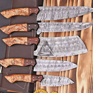 Damascus Chef <b>Knives</b> <b>Set</b> Handmade High Quality Sustainable Durable Kitchen Equipment with Unique Design Low MOQ - Product Image 2