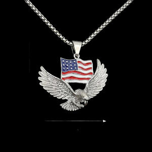 Custom Eagle With American Flag Pendant 925 <b>Silver</b> 22K Gold Plated Hip Hop Jewelry Unisex Everyday Wear Themed <b>Charm</b> - Product Image 3