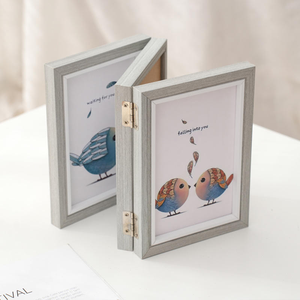 Double/Triple/Foldable <b>Wooden</b> Photo <b>Frame</b> 2/3/4/5-Linked Foldable <b>Picture</b> Holder with Beautiful Design - Product Image 1