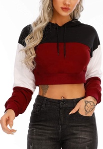Top Selling Fabric Fashionable High Neck Quality Women <b>Crop</b> Top Hoodies Smooth <b>Zip</b>-<b>up</b> Highly Demanded anti-shrink Women Hoodies - Product Image 5