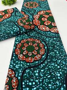 Tela Africana Premium Multicolor con Estampado de Cera, 100% Algodón, para Confección de Ropa y Costura, Mercado de Mozambique - Product Image 2