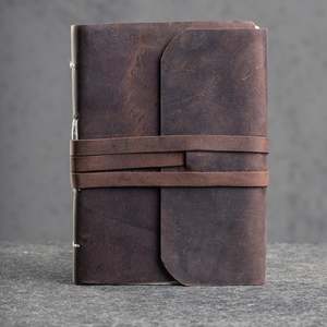 High Quality Vintage Style <b>Leather</b> Bound Notebook White Cotton Paper Journal for Writing & Sketching Perfect Gift for Painting - Product Image 5