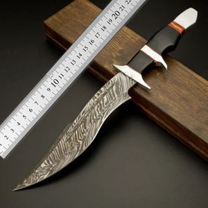 Cuchillo de Caza Bowie de Acero de Damasco Forjado a Mano de Alta Durabilidad con Mango MICRTA - OEM/ODM Personalizable - Garantía de 3 Años - TARJ - Product Image 5
