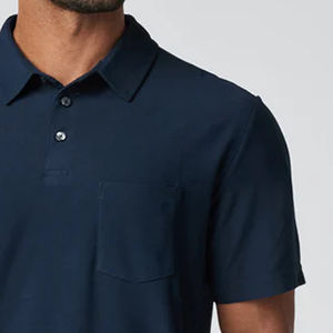 Camiseta para hombre con cierre de botones y cuello vuelto, con diseño de logotipo para compradores mayoristas, 100% algodón / Precio de fábrica económico, informal - Product Image 4