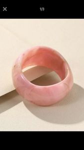 Vintage <b>Resin</b> Bangle Bracelet with Carved Floral Design Classic Style Transparent & Colorful Options for Women's Party Wear - Product Image 2