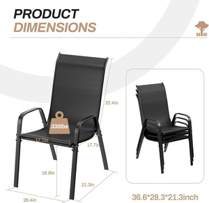Lightweight Comfortable Mesh Dining <b>Chair</b> for Outdoor Patio <b>Garden</b> Balcony with Steel Frame Modern Design <b>Stackable</b> Furniture - Product Image 4
