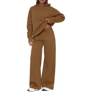 Women Loose Fit Hoodie and Wide Leg Sweatpants <b>Matching</b> Casual Winter Lounge Wear Tracksuit <b>Set</b> Casual Daily Wear Outfit - Product Image 1