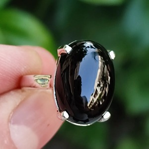 Black Onyx <b>Ring</b> 925 Sterling <b>Silver</b> Handmade Boho <b>Statement</b> Promise <b>Ring</b> for Women Natural Oval Black Onyx <b>Ring</b> July Birthstone - Product Image 1