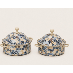 Ensemble de casseroles en émail de luxe, en acier inoxydable, motif mosaïque, chauffe-plats isolé, pot de service décoratif pour buffet - Product Image 5