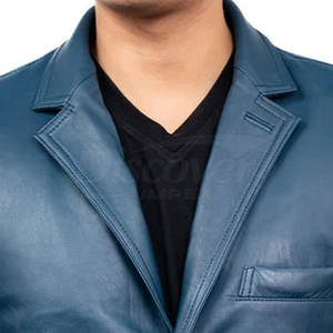Blazer en cuir pour homme, prix de gros 2026, blazer en cuir véritable personnalisé pour homme, mode hiver, 2 boutons - Product Image 5