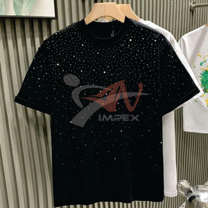Custom Rhinestone T-shirts for Men Rhinestone t Shirt 100% Cotton Rhinestone <b>Tshirt</b> - Product Image 4
