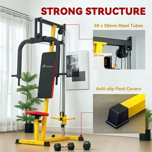 Sistema giallo da palestra da casa con mosca toracica e macchina da stampa per l'allenamento della spalla deltoide posteriore pettorale - Product Image 6