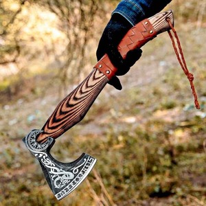 Hacha Vikinga Tradicional Industrial de Alta Calidad, Fabricada Directamente en Fábrica, de Acero al Carbono, Forjada a Mano, con Mango de Madera Personalizado - Product Image 5