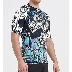 <b>Men</b>’s <b>Compression</b> Rash Guard Short Sleeve Quick Dry UV Protection Swim Surf <b>Shirt</b> OEM - Product Image 4