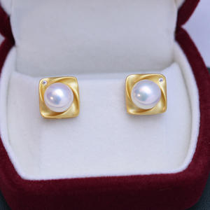Pendientes de Plata S925 con Perlas de Agua Dulce de 8-9 mm, Blancas, de Luz Intensa, Casi Impecables, con Hebilla para Mujer, Elegantes Accesorios para las Orejas - Product Image 1