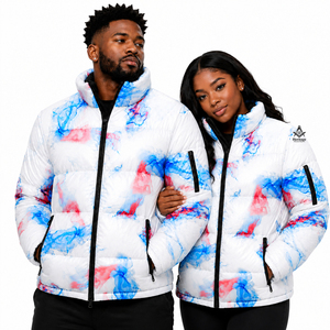 Blouson matelassé personnalisé pour homme, style Maçonnique Héritage, sublimation, col rabattu, blocs de couleur, streetwear élégant, vêtement d'extérieur hiver - Product Image 3