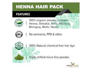 The Forest Herbs Natural Care From Nature, Henna en Polvo Herbal, 500g, Enriquecida con Hierbas Preciosas para el Color del Cabello - Product Image 2