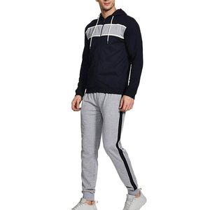 Nouvel ensemble de survêtement décontracté pour homme, style uni, en molleton de coton, deux pièces : sweat-shirt et pantalon de jogging, idéal pour l'entraînement et l'hiver - Product Image 3