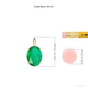 Top Quality 14K <b>Gold</b> Solitaire Oval Cut Natural Green Emerald Classic <b>Pendant</b> IGI Certified Precious Gemstone Handmade <b>Pendant</b> - Product Image 3