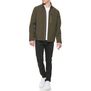 Chaqueta Softshell Verde Oliva para Hombre, Cortavientos, con Cierre Frontal, Corte Regular, para Senderismo al Aire Libre, con Bolsillos, para Otoño - Product Image 5