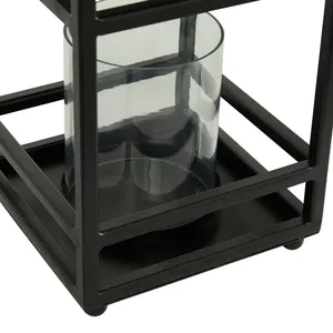 Handmade Iron Candle Holder Premium Interior Accent CollectionModern Bamboo Square Handmade <b>Lantern</b> for Home Decoration Living - Product Image 3