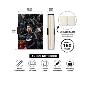 Luxury A5 Handmade Paper <b>Notebook</b> 100 Pages | Eco Friendly Journal Football Hero Graphic Theme | Hard Cover <b>Diary</b> Sketchbook - Product Image 4