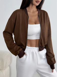 Athletic Training Zip-Up Jackets Ladies Yoga Fitness Wear Jacket <b>Top</b> Women <b>Zipper</b> Compression Women Fitted Zip-Up Workout Jacket - Product Image 3
