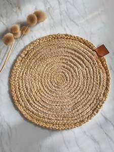 Handmade Modern Design Round <b>Wood</b> Natural Durable Eco-Friendly Table Mat Set - Product Image 2